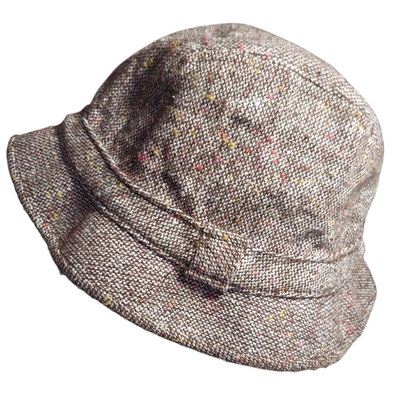 The Vagabond Pocket Hat Vintage Union Made Fedora Brown Red Tweed - Picture 3 of 15